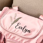 Personifierad Födelse Blomma Namn Stor Resväska Duffle Bag med flera fack och axelrem Tillbaka till skolan Födelsedagspresent för kvinnor Flickor