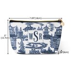 Personalisierte Chinoiserie Pagode Schminktasche mit Monogramm Mahjong Accessoire Weihnachten Geburtstag Geschenk für Frauen Mahjong Liebhaber