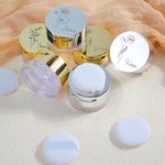 Scatola per il trucco personalizzata con nome e polvere, regalo di compleanno per le donne.