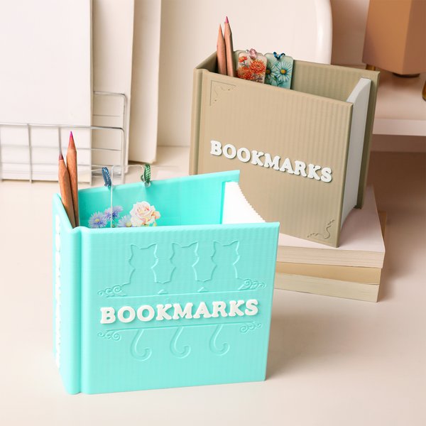Personalized Multicolour 3D Printed Book Shaped Pencil Bookmark Holder Bookself Decoration Birthday Gift for Bookworms Book Lovers