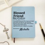 Personalized Blessed Friend Multicolour A5 Notebook with Name and Lined Pages Recording Accessory Birthday Religious Baptism Gift for Christians