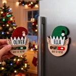Spersonalizowany świąteczny magnes na lodówkę z imieniem i nazwiskiem Przełącz na Naught lub Nice Świąteczny prezent dla dzieci