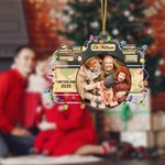 Personalised Christmas Light Camera Photo Acrylic Ornament with Name Text and Year Home Decor Christmas Gift for Family Friends