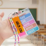 Personalized Pencil Badge Beads Lanyard Set with Name and Tassel Teachers' Day Appreciation Back to School Gift for Teachers Educators