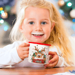 Tazza smaltata personalizzata da 12 once con nome, regalo di Natale per famiglia e bambini