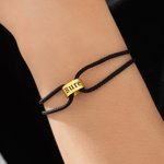 Gepersonaliseerde Minimalistische Verstelbare 1-5 in elkaar grijpende Ringen Touwarmband met gegraveerde namen en patronen Verjaardagscadeau voor hem haar