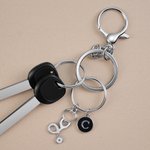 Estetoscopio Personalizado Diseño Bolsa Etiqueta Llavero con Inicial Charm Semana de la Enfermera Apreciación Cumpleaños Regalo para Médico Enfermera Personal Médico