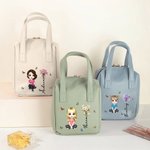 Bolso de maquillaje portátil personalizado en cuero PU con nombre flor de nacimiento y personaje animado regalo de cumpleaños para mujeres