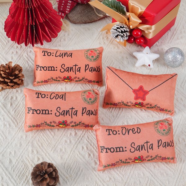 Personalised Christmas Envelope Bell Cat Toy with Catnip and Name Cat Christmas Party Gift for Cat Owner Lover