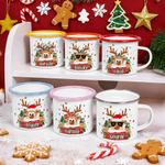 Tazza smaltata personalizzata da 12 once con nome, regalo di Natale per famiglia e bambini
