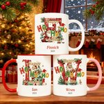Tasse en céramique personnalisée Happy HoHoHo to You Christmas Santa Claus Initial Mug with Name Christmas Gift for Family Kids