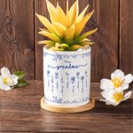 Personlig Toile De Jouy Birth Flower Keramisk växtkruka med smeknamn och namn Jul Thanksgiving Day Present till mamma mormor