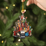 Personalised 2D Flat Electric Guitar Christmas Ornament with Name Christmas Gift for Guitarists Music Lovers