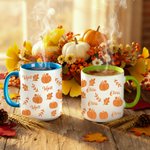 Gepersonaliseerde Pompoen Maple Leaf Keramische koffiemok met naam Thanksgiving Day herfst cadeau voor familie kinderen vrienden