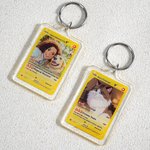 Gepersonaliseerde Ghibli Art Style Photo Poke Acryl Sleutelhanger met Attack Beschrijving en Beschermende Cover Verjaardag Verjaardagscadeau voor familie vrienden