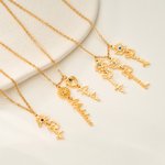 Gepersonaliseerde 1-8 Geboorte Bloem Geboortesteen Ketting met Naam Sierlijk Sieraden Verjaardag Verjaardag Kerstcadeau voor Oma Moeder Vrouwen