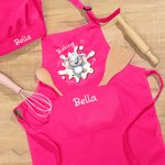 Gepersonaliseerd Schattige Dieren Kinderschort- en Koksmutsenset met Naam voor Koken Knutselactiviteiten Verjaardag of Feestdagen Cadeau voor Kinderen
