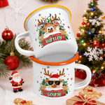 Tazza smaltata personalizzata da 12 once con nome, regalo di Natale per famiglia e bambini