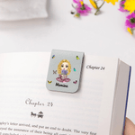 Marque-Page Magnétique Personnalisé avec Personnage de Dessin Animé Fleur de Naissance et Nom Cadeau Noël pour Amoureux des Livres