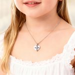 Personalizada Cruz y Piedra de Nacimiento Pedante Forma de Corazón Delicado Collar con Texto Grabado Cumpleaños Aniversario Bautizo Regalo para Niños Mujeres