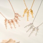 Gepersonaliseerde 1-8 Geboorte Bloem Geboortesteen Ketting met Naam Sierlijk Sieraden Verjaardag Verjaardag Kerstcadeau voor Oma Moeder Vrouwen