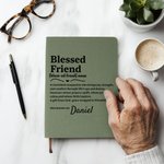 Personalized Blessed Friend Multicolour A5 Notebook with Name and Lined Pages Recording Accessory Birthday Religious Baptism Gift for Christians