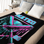 Personalized Ice Cream Dripping Baseball Bat Soft Throw Blanket with Name and Number Home Decor Birthday Christmas Gift for Kids Sports Lovers