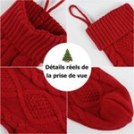 Chaussette de Noël Suspendue Personnalisée avec Nom Étiquette en Bois Décoration de Maison Cadeau Noël pour la Famille