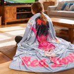 Couverture Douce Multicolore Personnalisée avec Motif Cheerleading Dessin Animé et Nom Cadeau Jour de Match pour Pom-Pom Girls et Entraîneurs