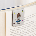 Marque-Page Magnétique Personnalisé avec Personnage de Dessin Animé Fleur de Naissance et Nom Cadeau Noël pour Amoureux des Livres