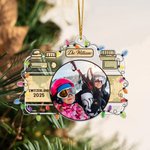 Personalised Christmas Light Camera Photo Acrylic Ornament with Name Text and Year Home Decor Christmas Gift for Family Friends