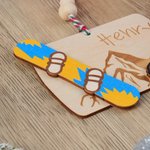 Ornement personnalisé en bois sur le thème du ski avec nom et année Décoration de l'arbre de Noël Cadeau pour les passionnés de ski