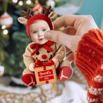 Ornement personnalisé en acrylique avec photo du visage de bébé, avec nom et année Décoration de maison Cadeau de Noël pour les bébés