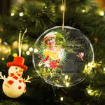 Personalized Always & Forever In Our Hearts Cardinal Photo Christmas Ornament with Name Memorial Gift for Loss of Loved One