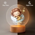 Henkilökohtainen Star Heart Flower Cute Sleepy Animal Akryyli LED yövalo nimi päivämäärä ja puinen pohja syntymäpäivä joululahja lapsille