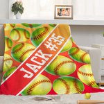 Henkilökohtainen Baseball Jalkapallo Jalkapallo Urheilu Pehmeä heittää huopa teksti Game Day Syntymäpäivälahja lapsille urheilun ystäville