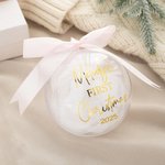 Personlig Baby's First Christmas Bauble Ornament med band Namn Träddekoration Julklapp för nyfödda Baby Girls Boys