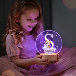 Personalized Dreamy Star Cloud Multiple Animals Initial LED Night Light with Name and Wooden Base Room Decor Birthday Christmas Gift for Babies Kids