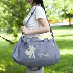Personalized Social Dance Posture Multi-compartment Zippered Travel Bag with Name and Shoulder Strap Travel Essentials Birthday Gift for Dance Lovers
