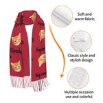Personalized Dog Cat Face Photo Multicolor Soft Warm Scarf with Name Daily Wear Winter Birthday Christmas Gift for Pet Lovers