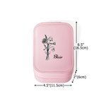 Fiore di nascita personalizzato in pelle PU LED Light Travel Jewelry Box con nome Regalo di compleanno per damigelle d'onore sorelle
