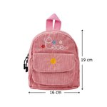 Zaino personalizzato in velluto a coste con nome e ricamo arcobaleno tasca frontale magnetica regalo per compleanno e ritorno a scuola per bambini