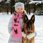 Personalized Dog Cat Face Photo Multicolor Soft Warm Scarf with Name Daily Wear Winter Birthday Christmas Gift for Pet Lovers