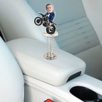 Gepersonaliseerd gezicht foto motorfiets acryl lente auto ornament verjaardag Gift voor familie auto-eigenaren