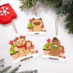 Personalised Cute Gingerbread Man Hanging Ornament with Name Home Decor Chrismas Gift for Family Children