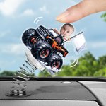 Gepersonaliseerd gezicht foto motorfiets acryl lente auto ornament verjaardag Gift voor familie auto-eigenaren