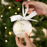 Personlig Baby's First Christmas Bauble Ornament med band Namn Träddekoration Julklapp för nyfödda Baby Girls Boys