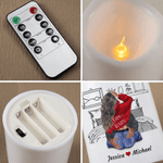Henkilökohtainen sarjakuva halaava pari Flameless LED-paristo kynttilä nimellä Ystävänpäivä vuosipäivä lahja pariskunnalle