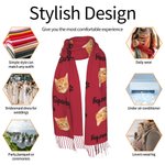 Personalized Dog Cat Face Photo Multicolor Soft Warm Scarf with Name Daily Wear Winter Birthday Christmas Gift for Pet Lovers