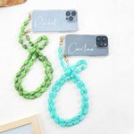 Gepersonaliseerde Fashion Naam Duidelijke Telefoon Case voor iPhone met Multicolor Bead Chain Kerst Verjaardag Anniversary Gift voor haar